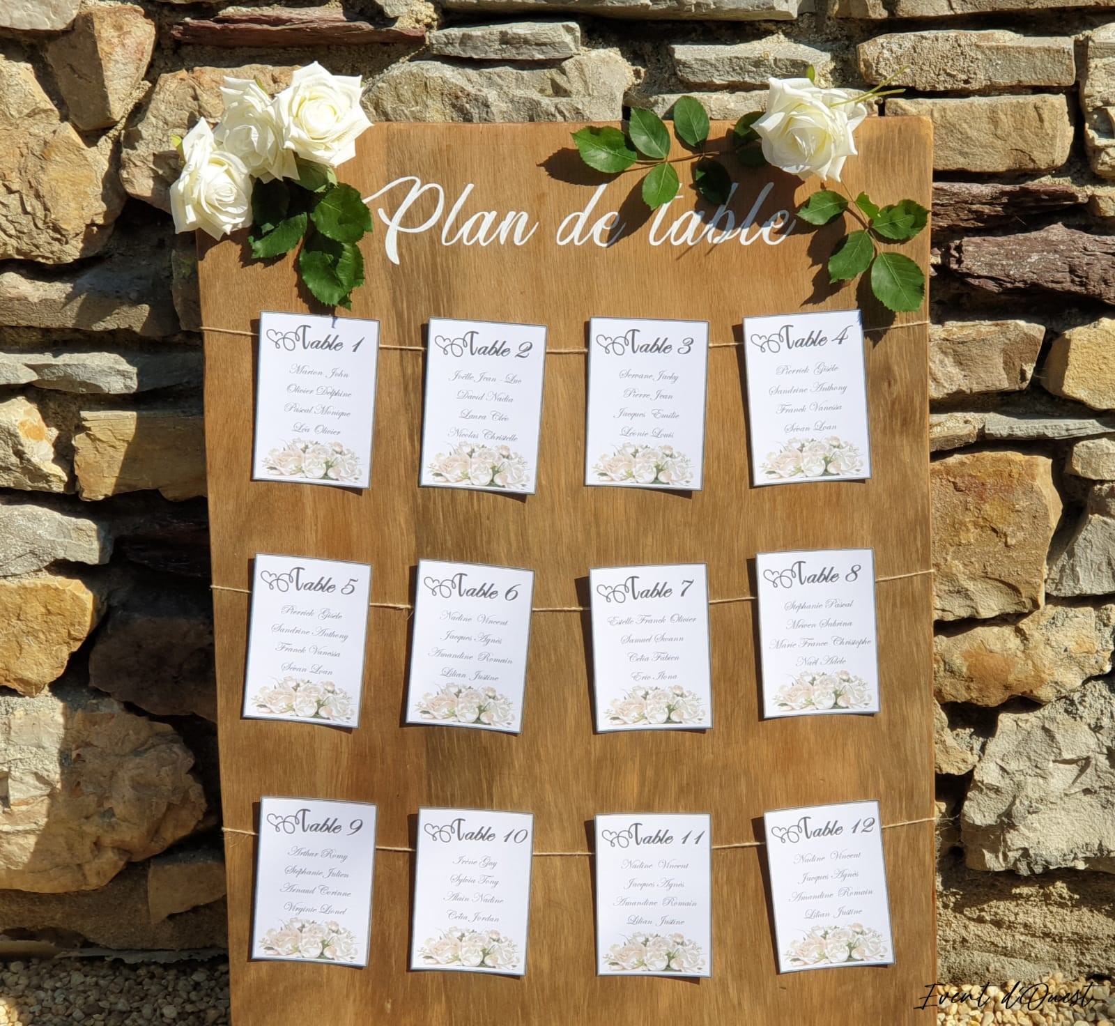 Le plan de table des invités